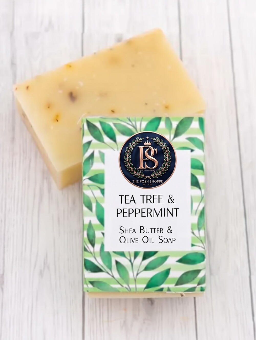 🌿🧼 Vegan Tea Tree & Peppermint Shea Butter & Olive Oil Soap